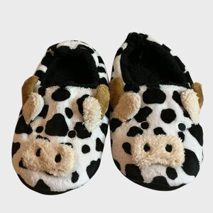 Cow Print Plush Slippers